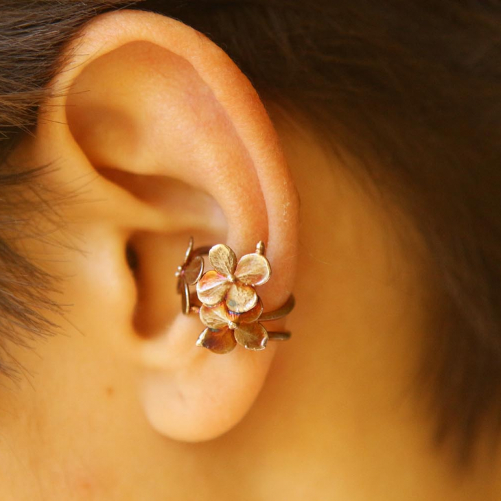 Cuff in silver, Hydrangea, фото 1